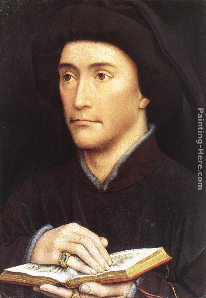 Portrait of a Man holding a book painting - Rogier van der Weyden Portrait of a Man holding a book art painting